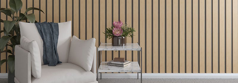 Stainable Wood Slat Wall