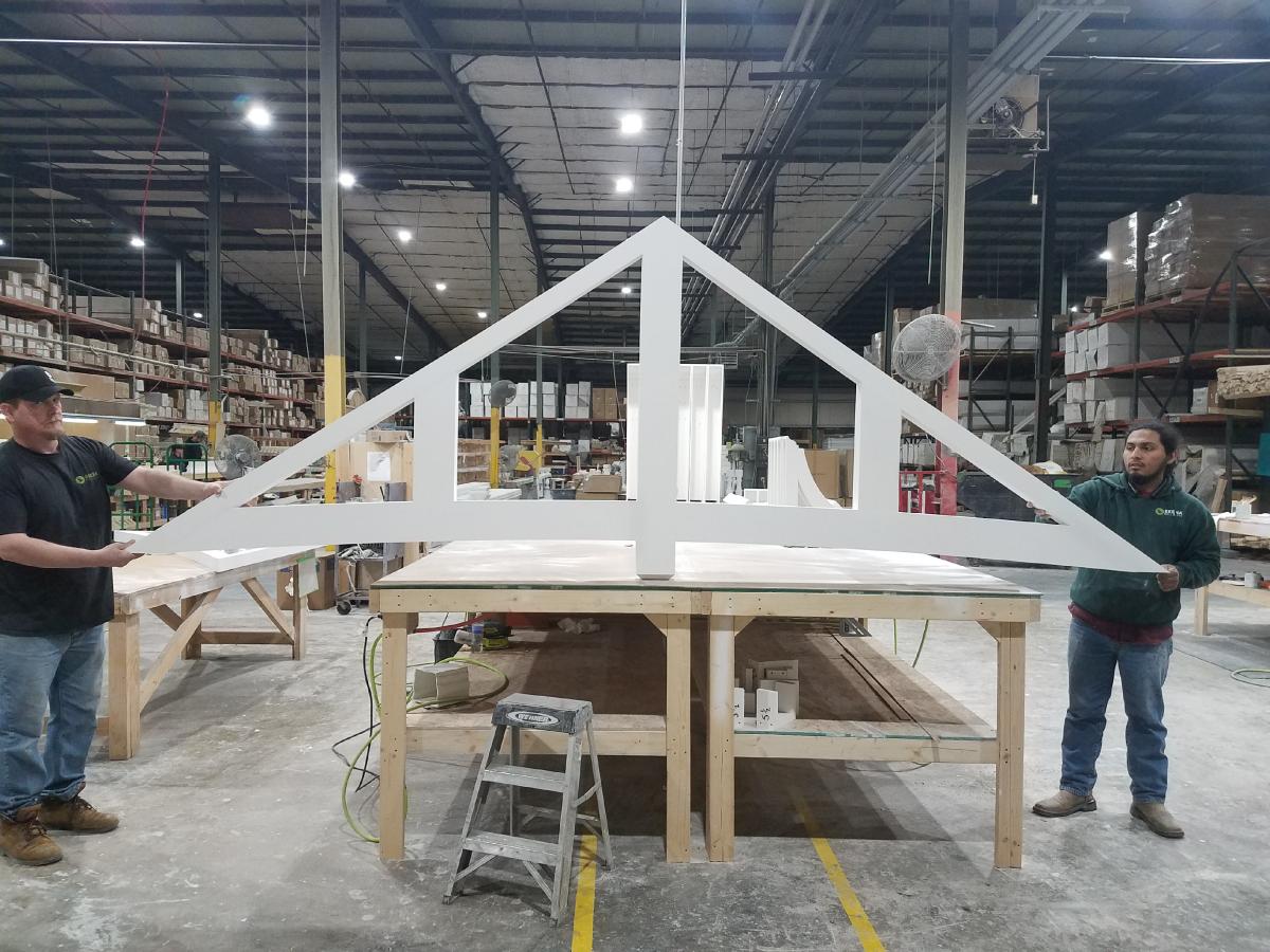 Fypon, Ltd. GBPBRM Burnham Rough Sawn Gable Bracket Pediment