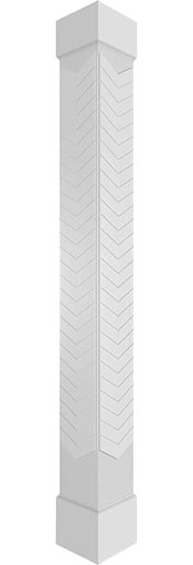 Ekena Millwork - Craftsman Classic Square Non-Tapered Chevron Modern Fretwork Column