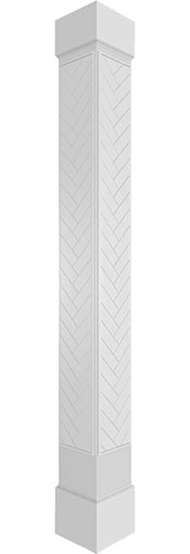 Ekena Millwork - Craftsman Classic Square Non-Tapered Herringbone Modern Fretwork Column