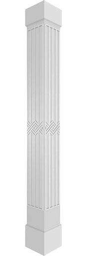 Ekena Millwork - Craftsman Classic Square Non-Tapered Zion Fretwork Column