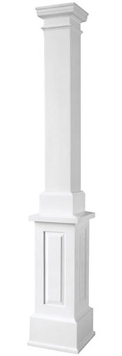 Ekena Millwork - Endura-Stone™ Pro Series Column w/ Pedestal Base, Square Shaft (FRP) Non-Tapered, Smooth Finish - Ready to be Painted