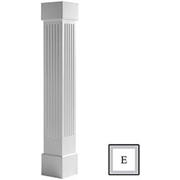 Endura-Stone™ Pro Series Fluted Column, Square Shaft (FRP) Non-Tapered, Smooth Finish - Ready to be Painted