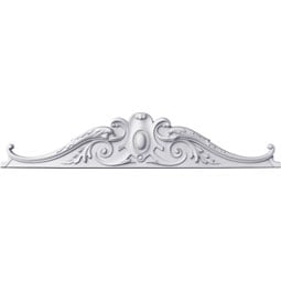 Ekena Millwork ONL13X05X01NA 13 3/4-Inch W X 5 1/2-Inch H X 1-Inch P Nadia Decorative Rose Center with Scrolls Onlay
