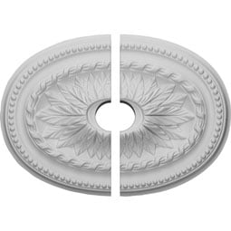 Ceiling Medallion Oval 24 x12 Inch White canopy dome for Light fixture D594 big 