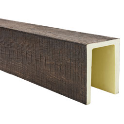 Ekena Millwork - BMRRS3 - Heritage Timber Resawn Rip Faux Wood Beam, 3-Sided (U-Beam)
