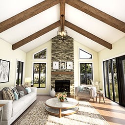 Ekena Millwork - BMRUSS3 - Heritage Timber Rustic Sawn Faux Wood Beam, 3-Sided (U-Beam)