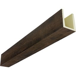 Ekena Millwork - BMRUSS3 - Heritage Timber Rustic Sawn Faux Wood Beam, 3-Sided (U-Beam)