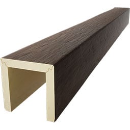 Ekena Millwork - BMRS3-ST - 3-Sided (U-beam) Rough Sawn Timberthane Faux Wood Ceiling Beam