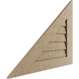 Timberthane Left Triangle Faux Wood Gable Vent, Primed Tan