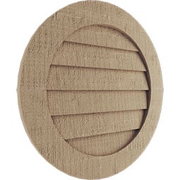 Timberthane Round Faux Wood Gable Vent, Primed Tan