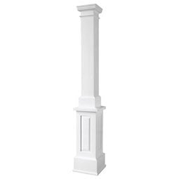 Endura-Stone™ Pro Series Column w/ Pedestal Base, Square Shaft (FRP) Non-Tapered, Smooth Finish - Ready to be Painted