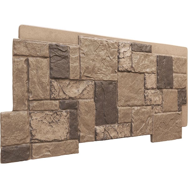 Ekena Millwork 49"W x 24 1/2"H x 1 1/4"D Castle Rock Stacked Stone, StoneWall Faux Stone Siding Panel