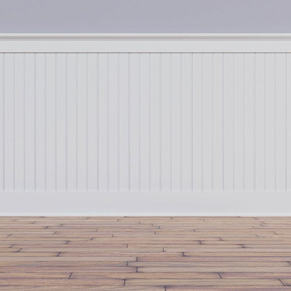 56" Height Deluxe Beadboard 8' Length PVC Wainscoting Kit