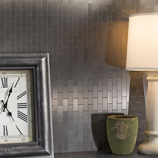 4"W x 12"H Aspect Peel and Stick Subway Matted Metal Backsplash Tile Kit, 3-Pack, Stainless