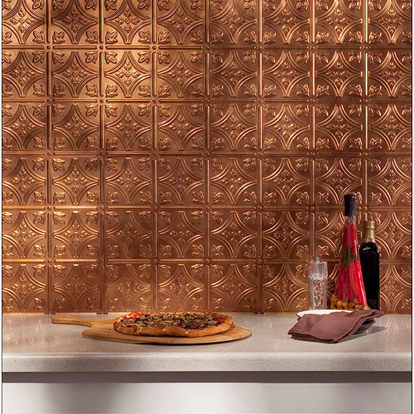 Fasade 18in x 24in Traditional Style/Pattern #1 Antique Bronze Backsplash Panel (5 Pack)