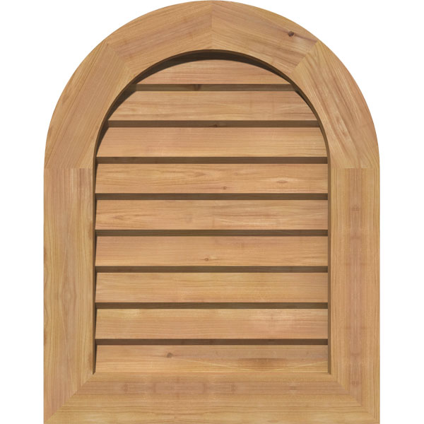 Round Top Wood Gable Vent, Wooden Round Top Gable Vent