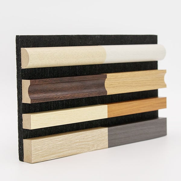 SAMPLE - AcoustixPro Noise Canceling Slat Wall Panel Kit, 6"W x 1"H x 10"L (Includes all styles and finishes)