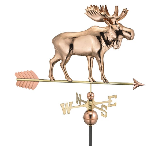 Moose 3D Bull Weathervane Antiqued Copper Finish Elk Weather Vane HandCrafted 