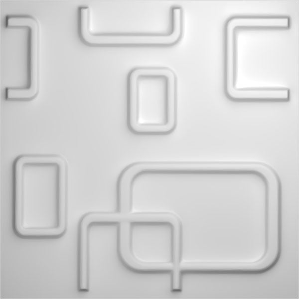 White 11 7/8"W x 11 7/8"H Locke EnduraWall Decorative 3D Wall Panel 