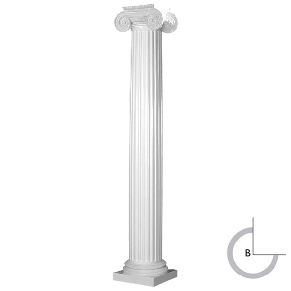 Ekena Millwork ES1012BTFSAATGE 10-Inch Dia. x 12'H Endura-Stone Fluted ...