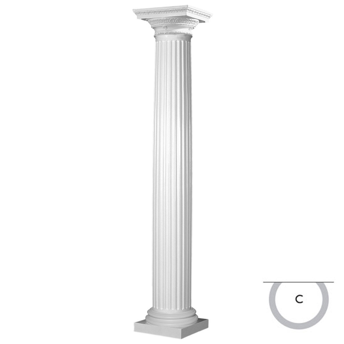 Ekena Millwork ES1212CTFSAATRD 12-Inch Dia. x 12'H Endura-Stone Fluted ...