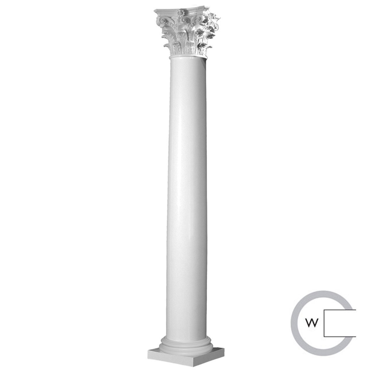 Ekena Millwork ES1206WTPSAATRC 12-Inch Dia. x 6'H Endura-Stone Column ...