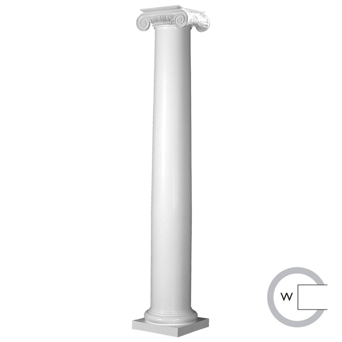Ekena Millwork ES1414WTPSATURI 14-Inch Dia. x 14'H Endura-Stone Column ...