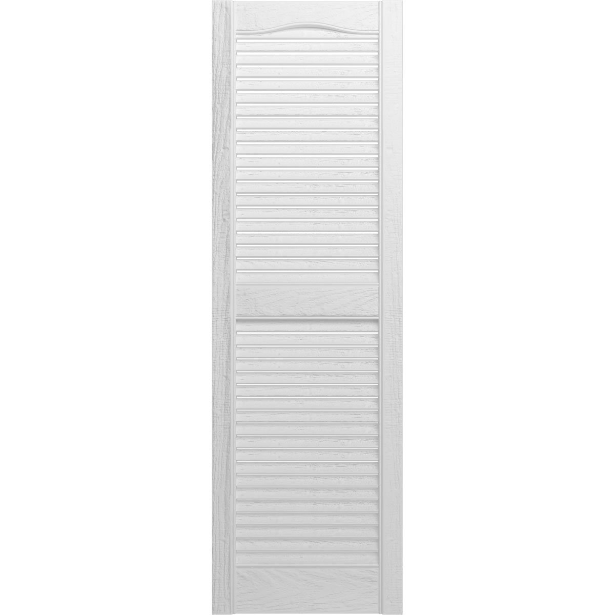 1 Pair 14.5 x 60 001 White Mid America Cathedral Open Louver Vinyl Standard Shutter 