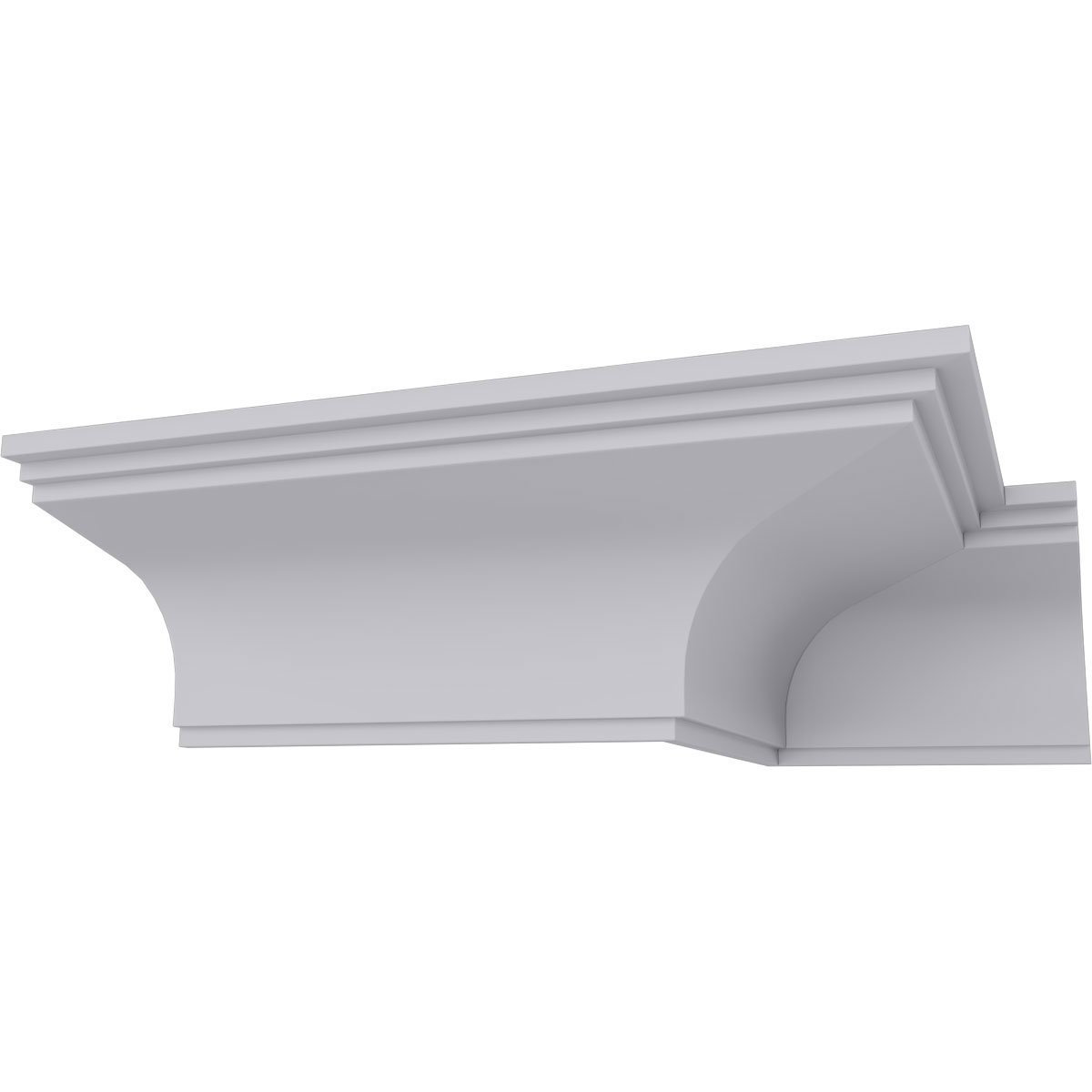 Pack of 3 Designers Edge Millwork 4-1/8 Face x 3 High x 3 Projection Primed White Polyurethane Crown Moulding 94 Inch Length