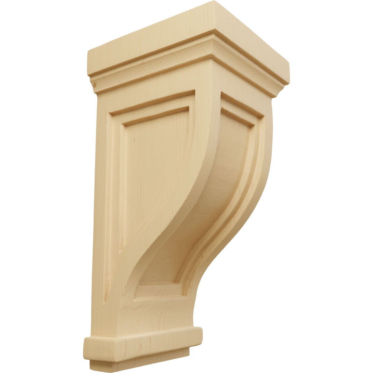 7"H 5"H Linden Wood Traditional Corbel Onlay Hand Carved Red Oak 