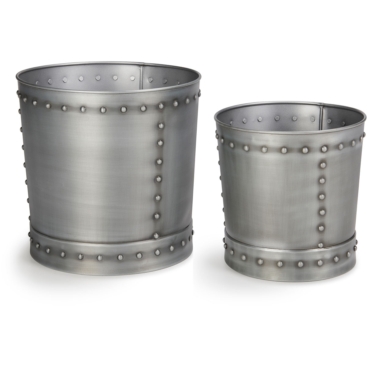 Planter Rivets Good Directions GDP1215Z Unique Large Riveted Planter Set of 2, Zinc
