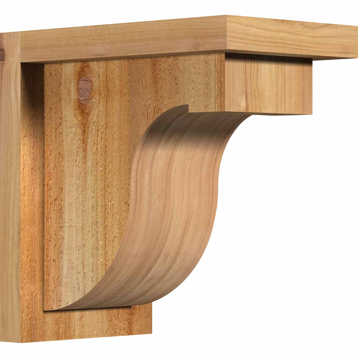 Ekena Millwork CORDEL01 Del Monte Rough Sawn Corbel w/Backplate