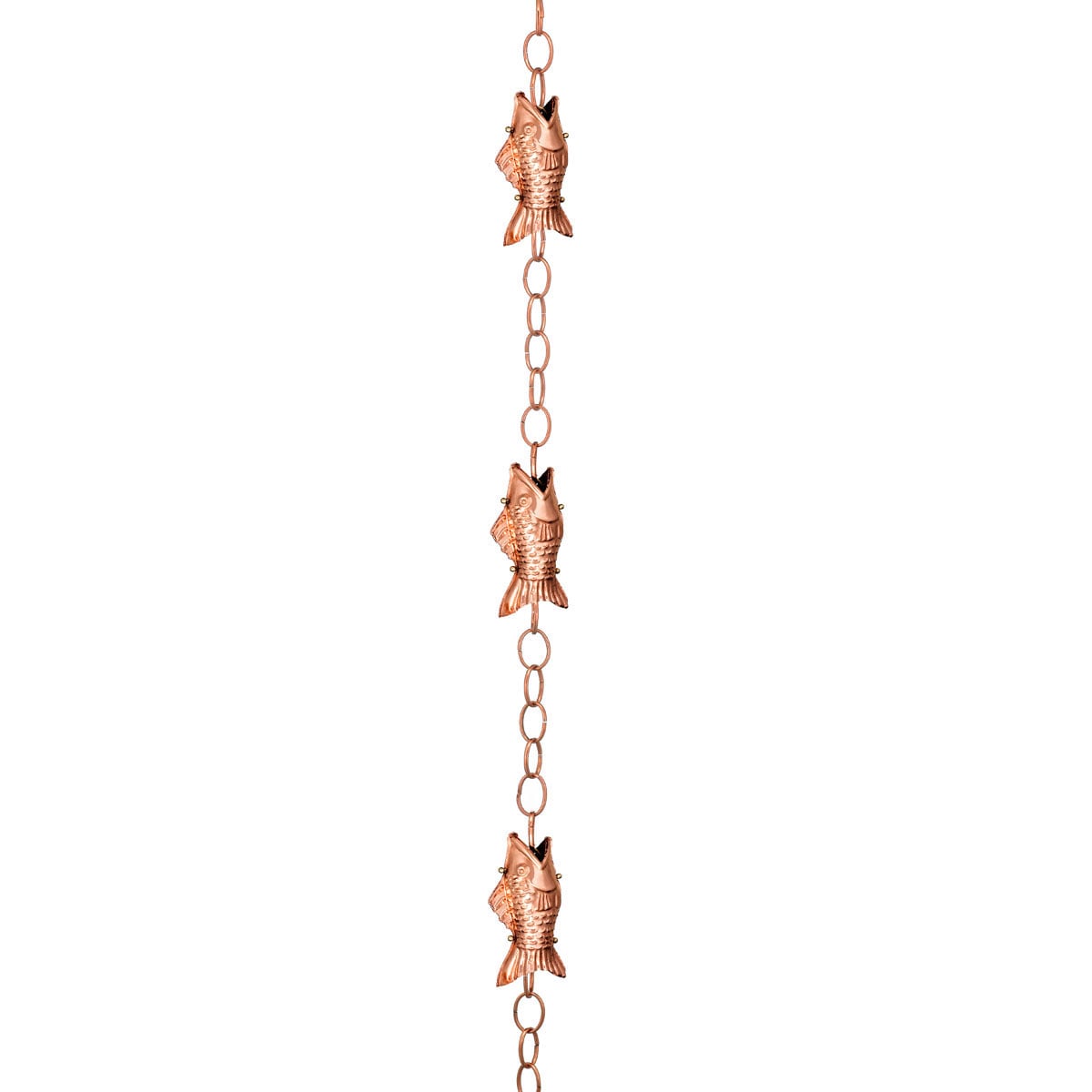 Fish Pure Copper 8.5 ft. Rain Chain