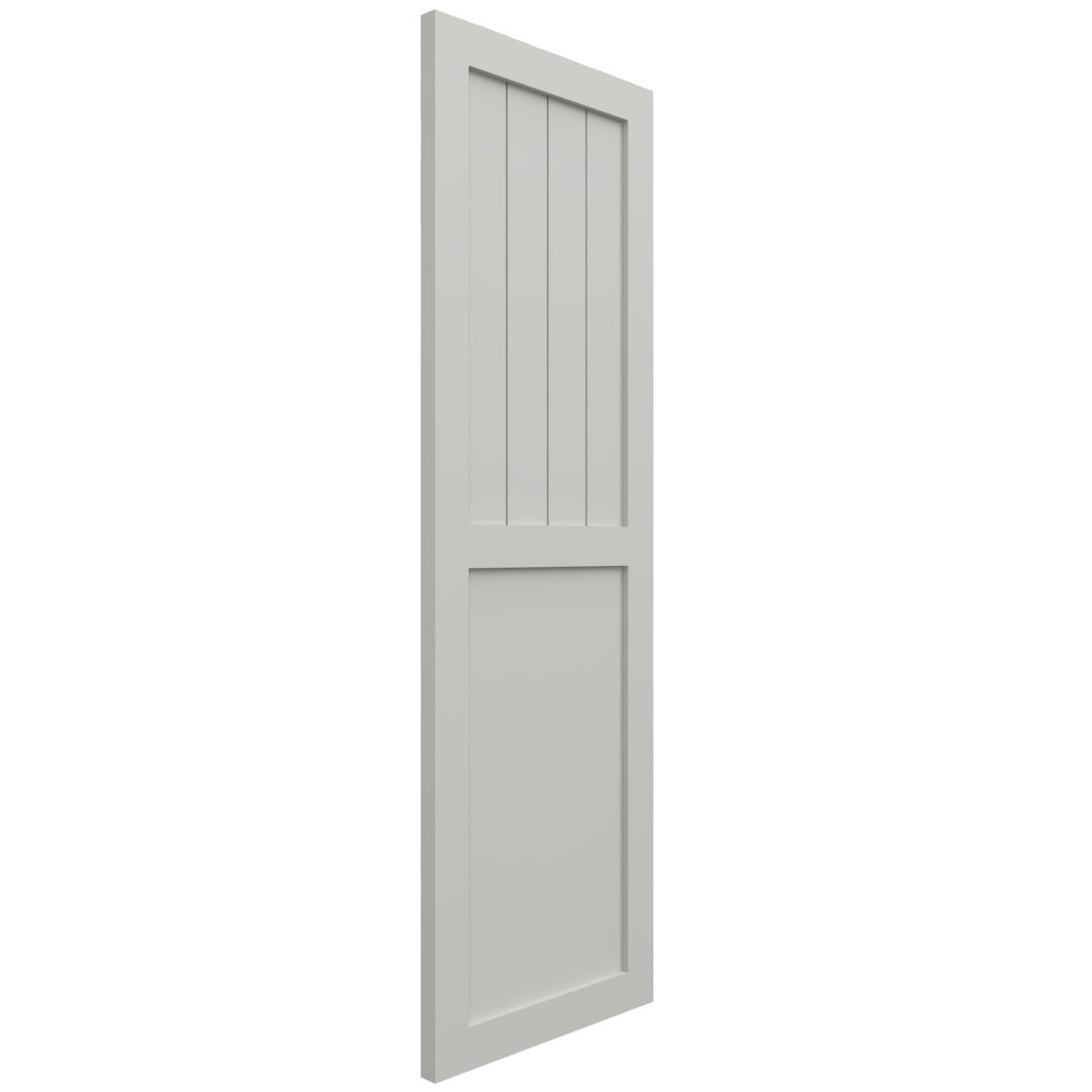 Ekena Millwork 18 in. x 76 in. True Fit PVC Farmhouse/Flat Panel Combination Fixed Mount Board & Batten Shutters Pair in Viridian Green