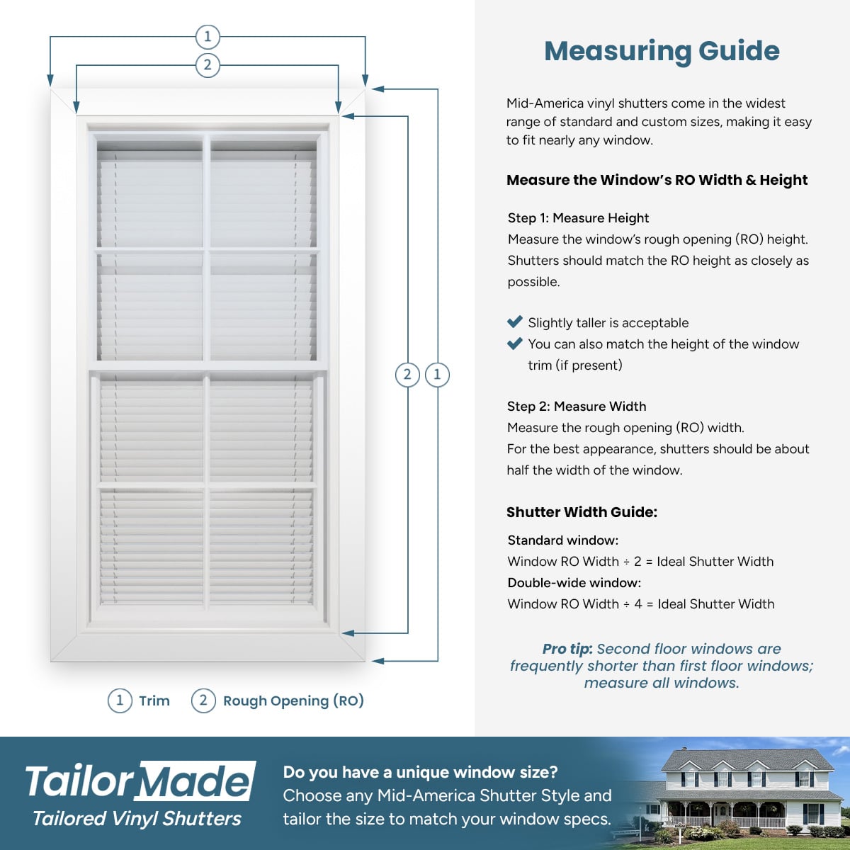 Mid America Vinyl Raised Panel Window Shutters (1 Pair)